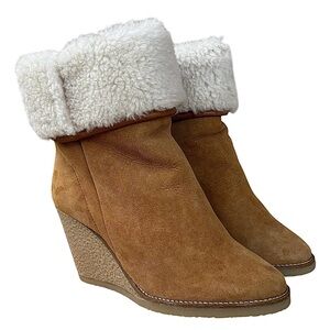 ISABEL MARANT “Totam” Camel Shearling Wedge Boots